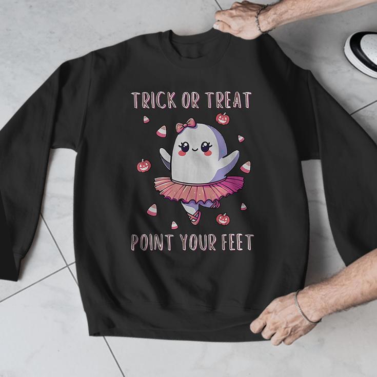 Trick Or Treat Point Your Feet Halloween Ghost Dance Teacher Men Graphic Sweatshirt, funny design