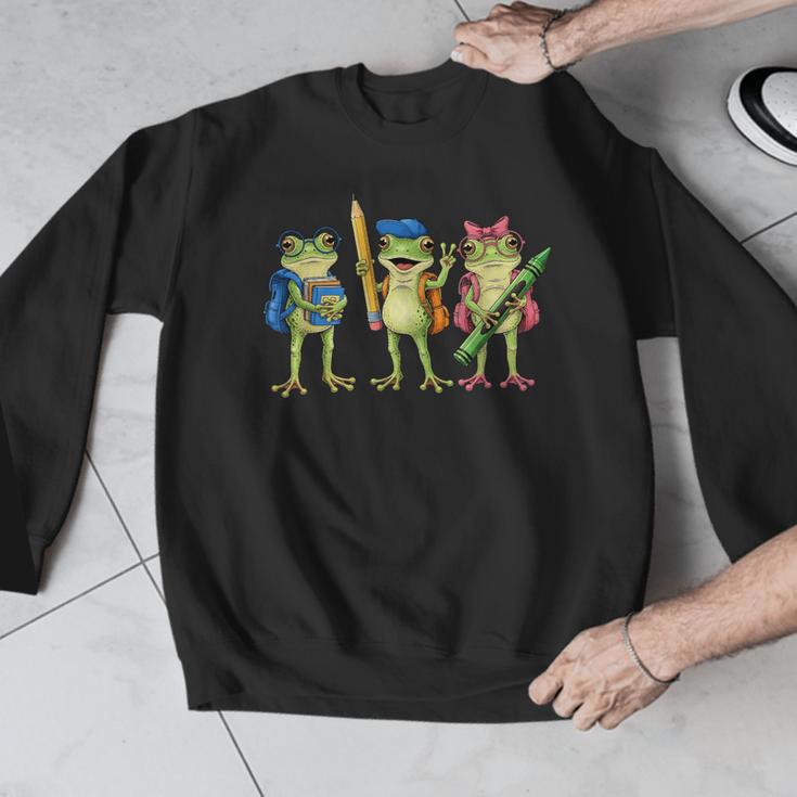 Trio Cute Frogs Welcome Back To School Teachers Girls Boys Men Graphic Sweatshirt, funny design Trio Cute Frogs Welcome Back To School Teachers Girls Boys Men Graphic Sweatshirt, funny design