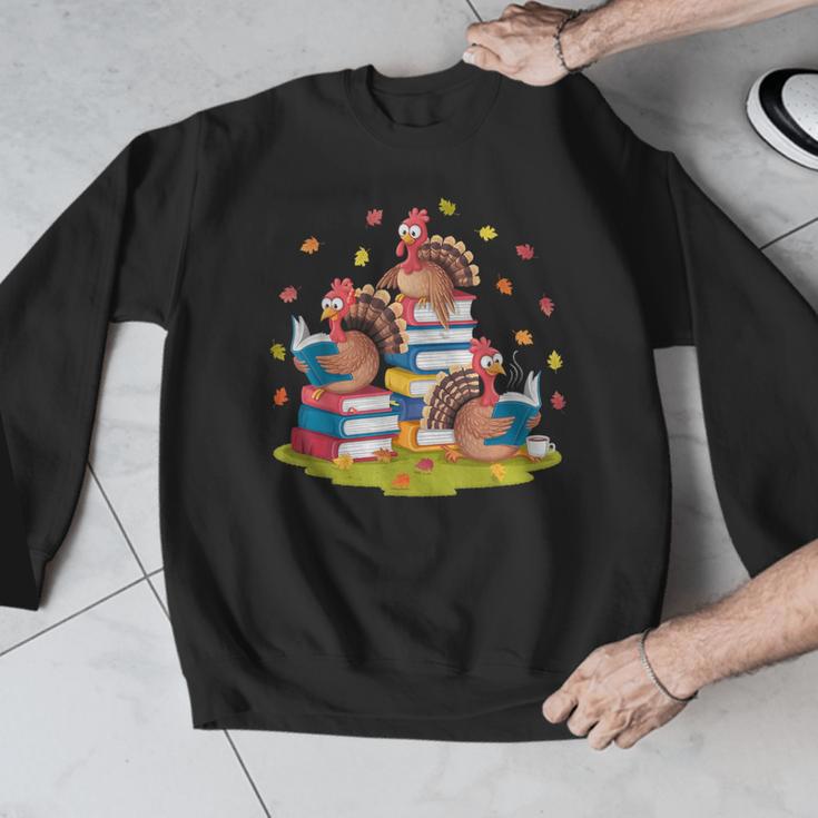 Turkey Reading Books Fall Season Thanksgiving Teacher Book Men Graphic Sweatshirt, funny design Turkey Reading Books Fall Season Thanksgiving Teacher Book Men Graphic Sweatshirt, funny design