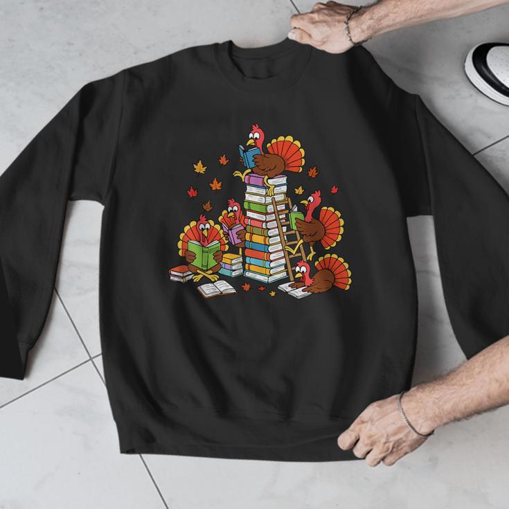 Turkey Reading Books Fall Thanksgiving Teacher Librarian Men Graphic Sweatshirt, funny design Turkey Reading Books Fall Thanksgiving Teacher Librarian Men Graphic Sweatshirt, funny design
