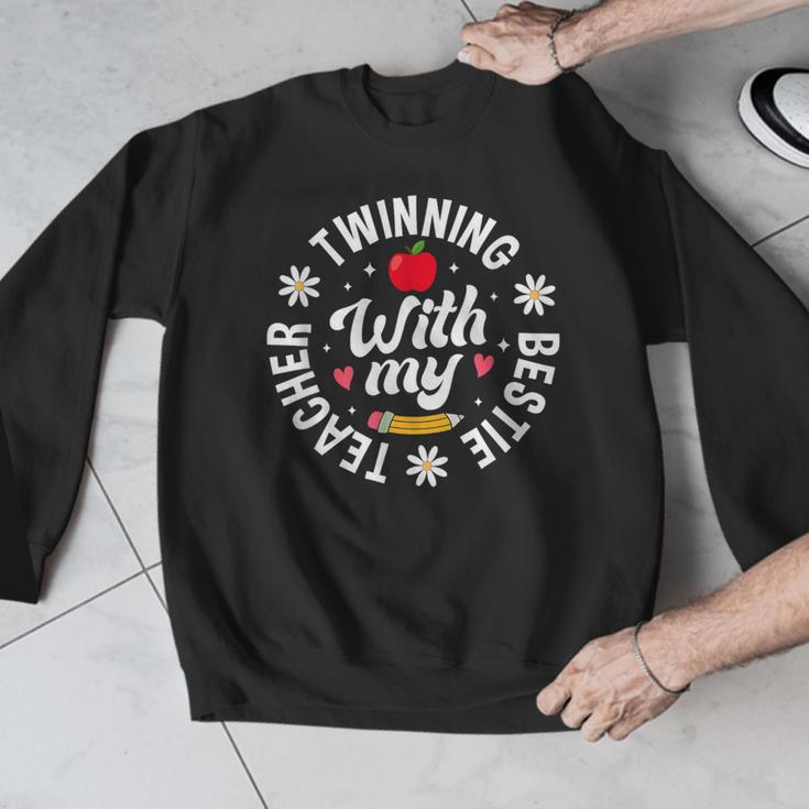 Twin Day Teacher Twinning With My Bestie Matching For Men Women Men Graphic Sweatshirt, funny design