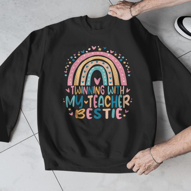 Twinning With My Teacher Bestie Rainbow Matching Teachers Men Graphic Sweatshirt, funny design Twinning With My Teacher Bestie Rainbow Matching Teachers Men Graphic Sweatshirt, funny design