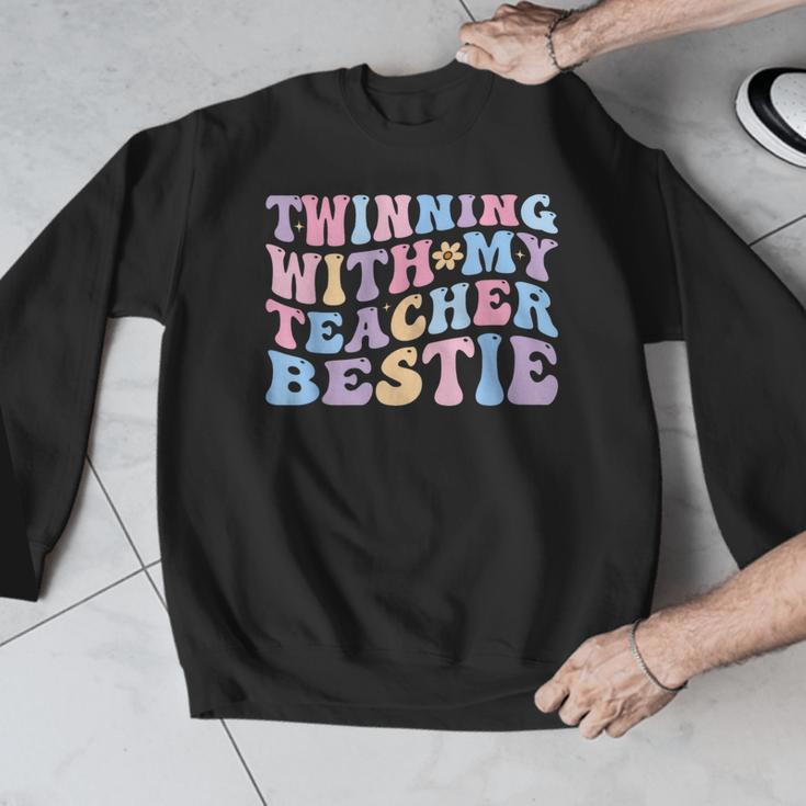 Twinning With My Teacher Bestie Teaching Partner Men Graphic Sweatshirt, funny design Twinning With My Teacher Bestie Teaching Partner Men Graphic Sweatshirt, funny design