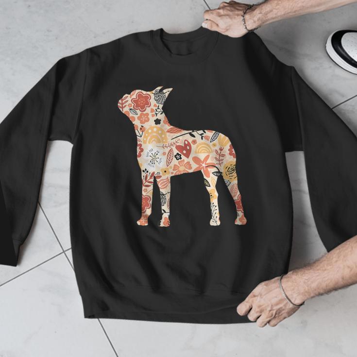 Vintage Floral Boston Terrier For Dog Lover Men Graphic Sweatshirt, funny design
