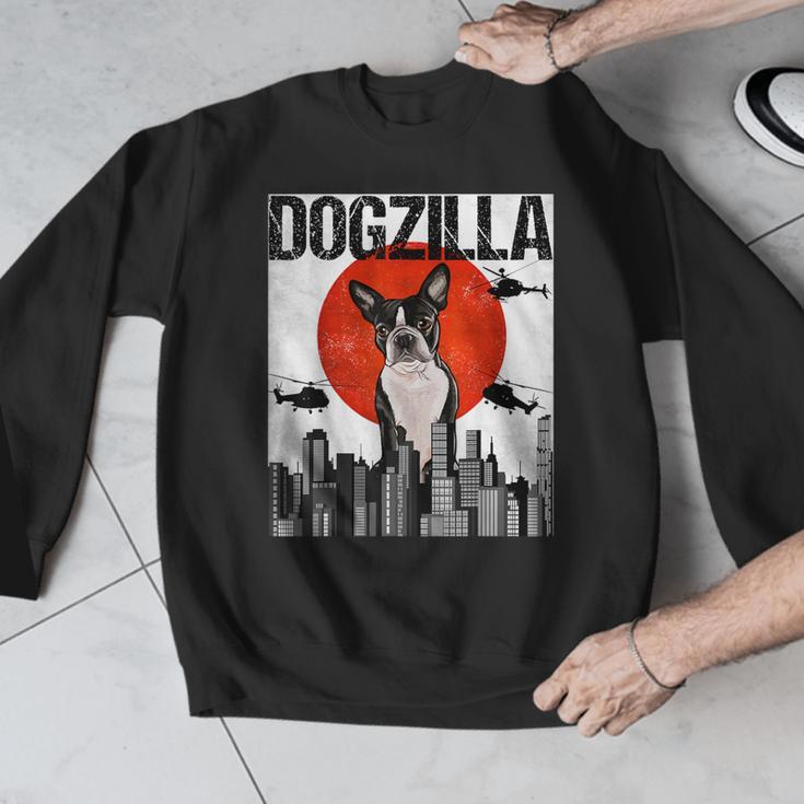 Vintage Japanese Dogzilla Boston Terrier Men Graphic Sweatshirt, funny design