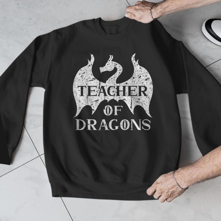 Vintage Teacher Of Dragons Quotes Teacher Student Men Graphic Sweatshirt, funny design