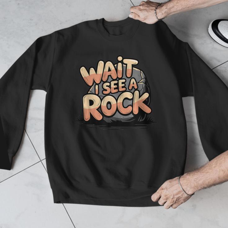 Wait I See A Rock Geology Teacher Men Graphic Sweatshirt, funny design