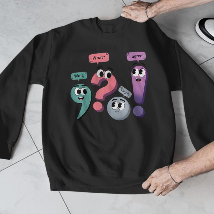 Wait What Stop It I Agree Grammar English Teacher Men Graphic Sweatshirt, English Teacher Gifts, funny design