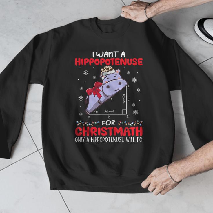 I Want A Hippopotenuse For Christmath Math Teacher Christmas Men Graphic Sweatshirt, funny design I Want A Hippopotenuse For Christmath Math Teacher Christmas Men Graphic Sweatshirt, funny design