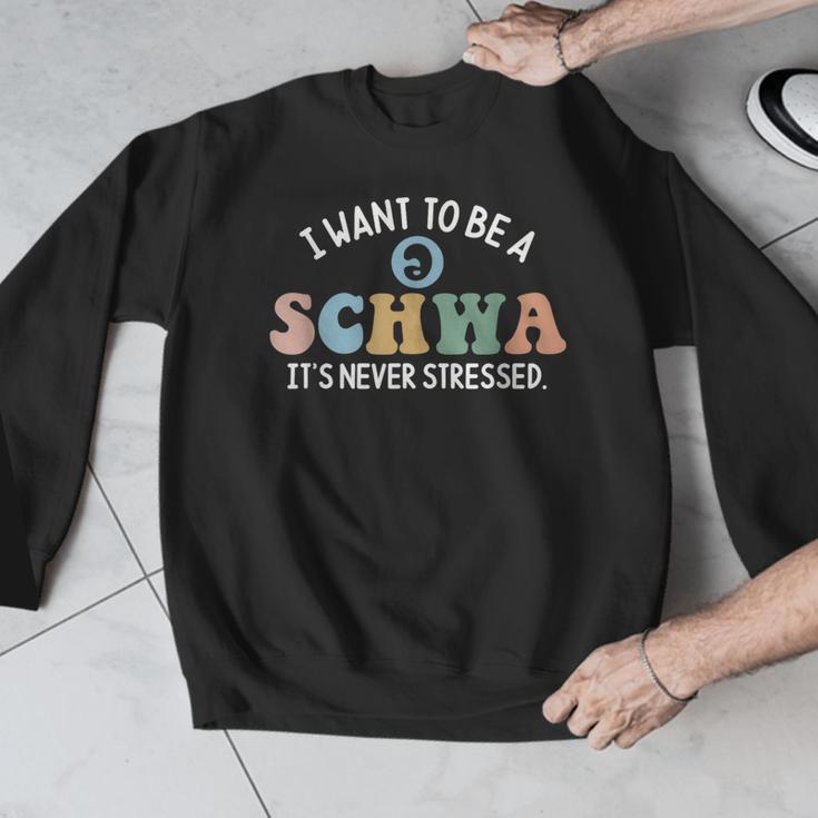 I Want To Be A Schwa It's Never Stressed Reading Teacher Kid Men Graphic Sweatshirt, funny design I Want To Be A Schwa It's Never Stressed Reading Teacher Kid Men Graphic Sweatshirt, funny design