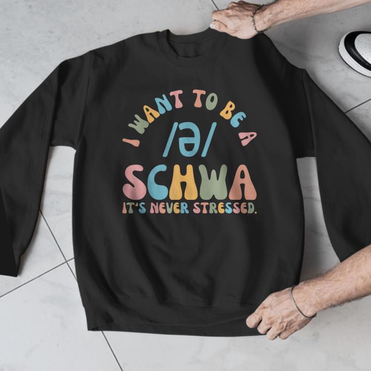 I Want To Be a SCHWA It's Never Stressed Reading Teacher Men Graphic Sweatshirt, funny design I Want To Be a SCHWA It's Never Stressed Reading Teacher Men Graphic Sweatshirt, funny design