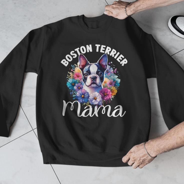 Watercolor Floral Boston Terrier Mama Dog Lover Mother's Day For Men Women Girls Kids Men Graphic Sweatshirt, funny design