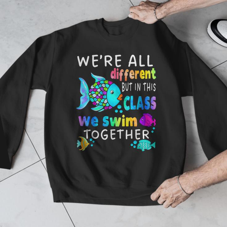 We'Re All Different But We Swim Together Elementary Teacher Men Graphic Sweatshirt, funny design We'Re All Different But We Swim Together Elementary Teacher Men Graphic Sweatshirt, funny design