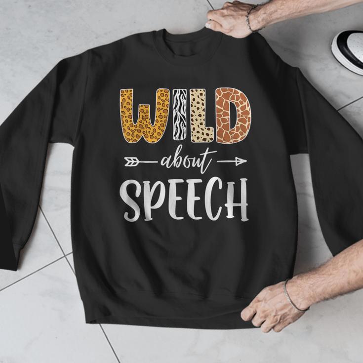 Wild About Speech SLP Leopard Teacher Back To School Kids Men Graphic Sweatshirt, funny design Wild About Speech SLP Leopard Teacher Back To School Kids Men Graphic Sweatshirt, funny design