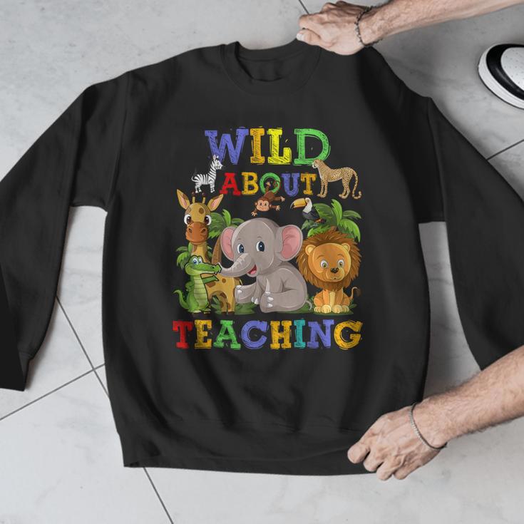 Wild About Teaching Safari Jungle School Teacher Men Graphic Sweatshirt, funny design Wild About Teaching Safari Jungle School Teacher Men Graphic Sweatshirt, funny design