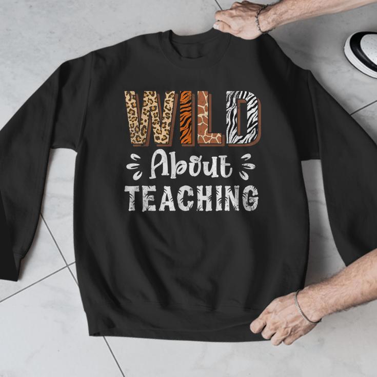 Wild About Teaching Teacher Lover Animals Leopard Zebra Men Graphic Sweatshirt, funny design Wild About Teaching Teacher Lover Animals Leopard Zebra Men Graphic Sweatshirt, funny design