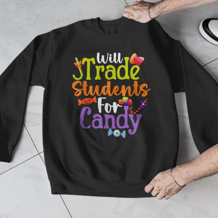 Will Trade Students For Candy Teacher Halloween Costume Men Graphic Sweatshirt, funny design