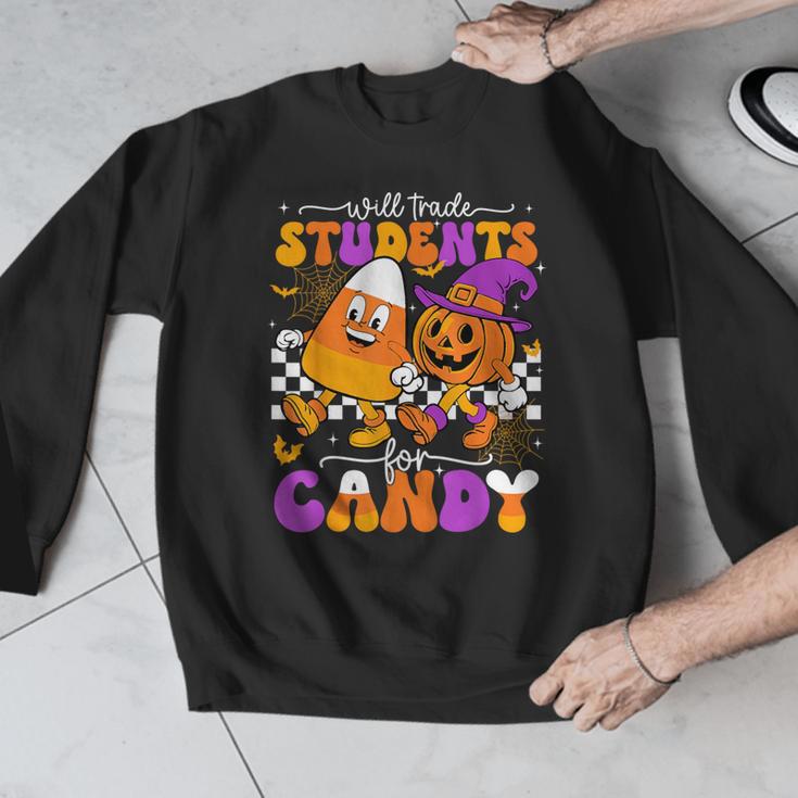 Will Trade Students For Candy Teacher Halloween Men Graphic Sweatshirt, funny design Will Trade Students For Candy Teacher Halloween Men Graphic Sweatshirt, funny design