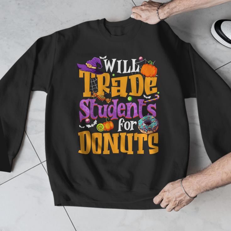 Will Trade Students For Donuts Halloween Teacher Men Graphic Sweatshirt, funny design