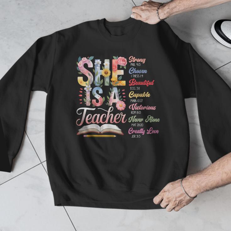 Women Bible Verse Christian Teacher God Says Back To School Men Graphic Sweatshirt, funny design Women Bible Verse Christian Teacher God Says Back To School Men Graphic Sweatshirt, funny design