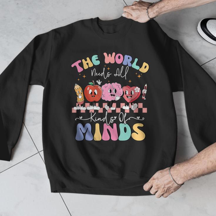 The World Needs All Kinds Of Minds Special Education Teacher Men Graphic Sweatshirt, funny design The World Needs All Kinds Of Minds Special Education Teacher Men Graphic Sweatshirt, funny design