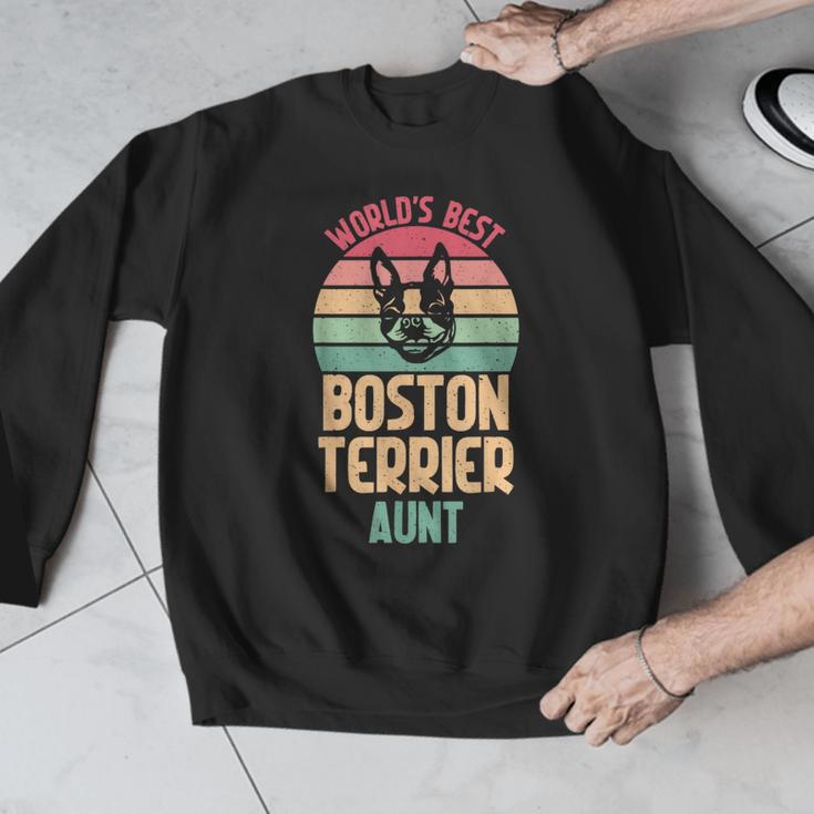 Worlds Best Boston Terrier Aunt Men Graphic Sweatshirt, funny design