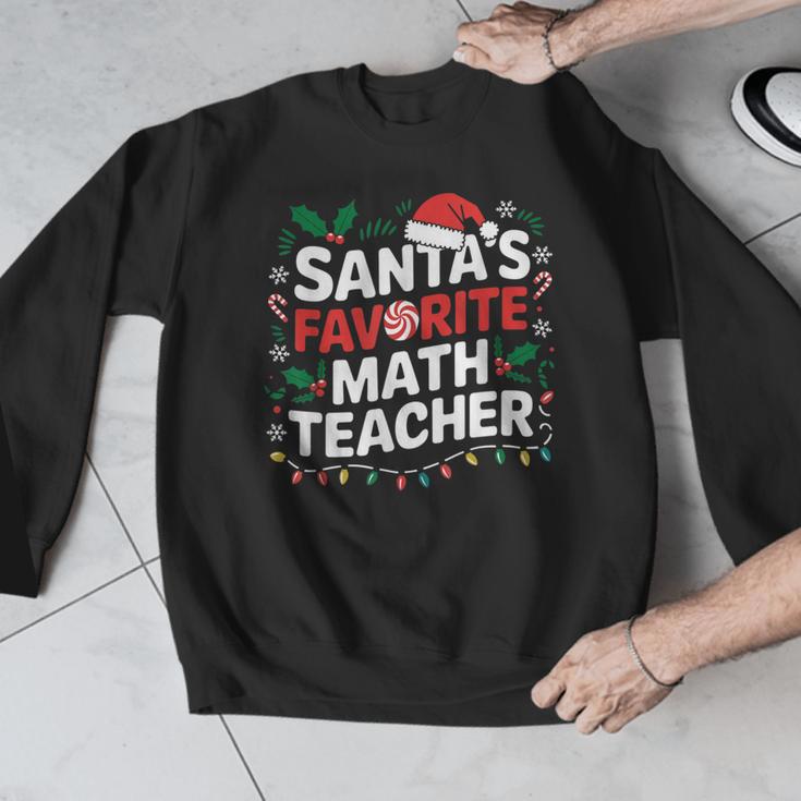 Xmas Lighting Santa's Favorite Math Teacher Christmas Men Graphic Sweatshirt, funny design