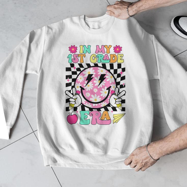 In My 1st Grade Era Smile Face Back To School Teacher Kid Men Graphic Sweatshirt, funny design