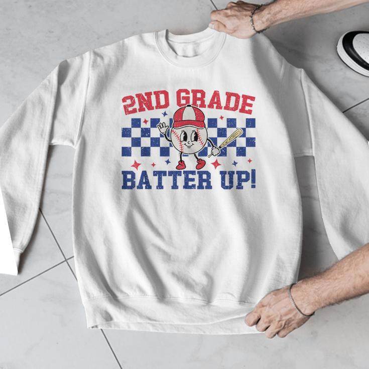 2nd Grade Batter Up Back To School Baseball Teacher Kids Men Graphic Sweatshirt, 2nd Grade Teacher Gifts, funny design