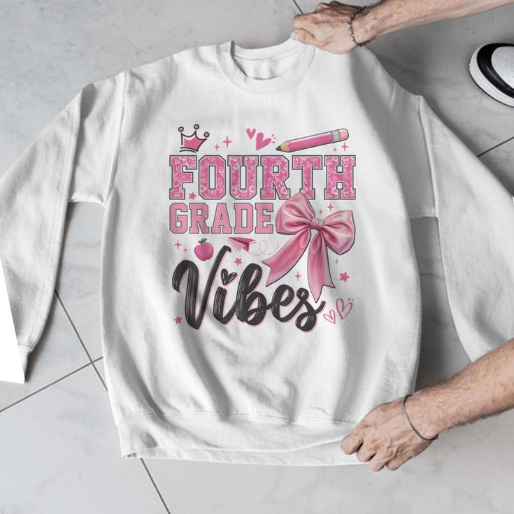 4th Fourth Grade Vibes Back To School Coquette Teacher Girl Men Graphic Sweatshirt, 4th Grade Teacher Gifts, funny design 4th Fourth Grade Vibes Back To School Coquette Teacher Girl Men Graphic Sweatshirt, 4th Grade Teacher Gifts, funny design