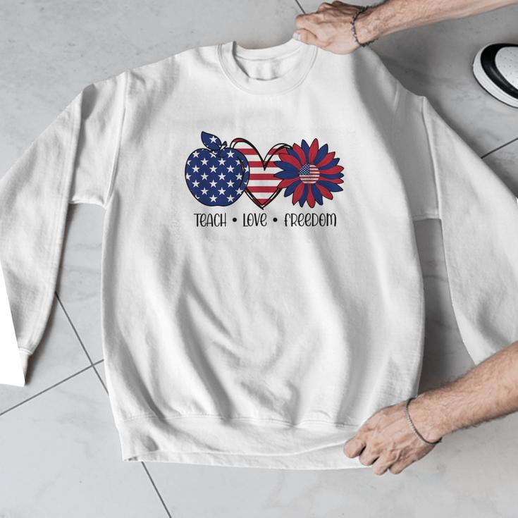 American Flag Teach Love Freedom Preschool Teacher 4th July Men Graphic Sweatshirt, funny design American Flag Teach Love Freedom Preschool Teacher 4th July Men Graphic Sweatshirt, funny design