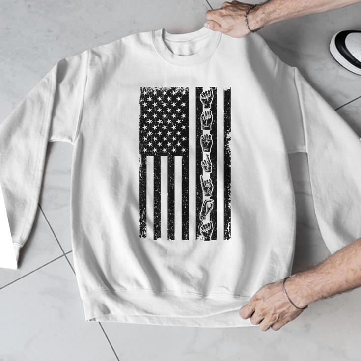 ASL Flag Sign Language Deaf ASL Teacher For Men Women Men Graphic Sweatshirt, funny design ASL Flag Sign Language Deaf ASL Teacher For Men Women Men Graphic Sweatshirt, funny design