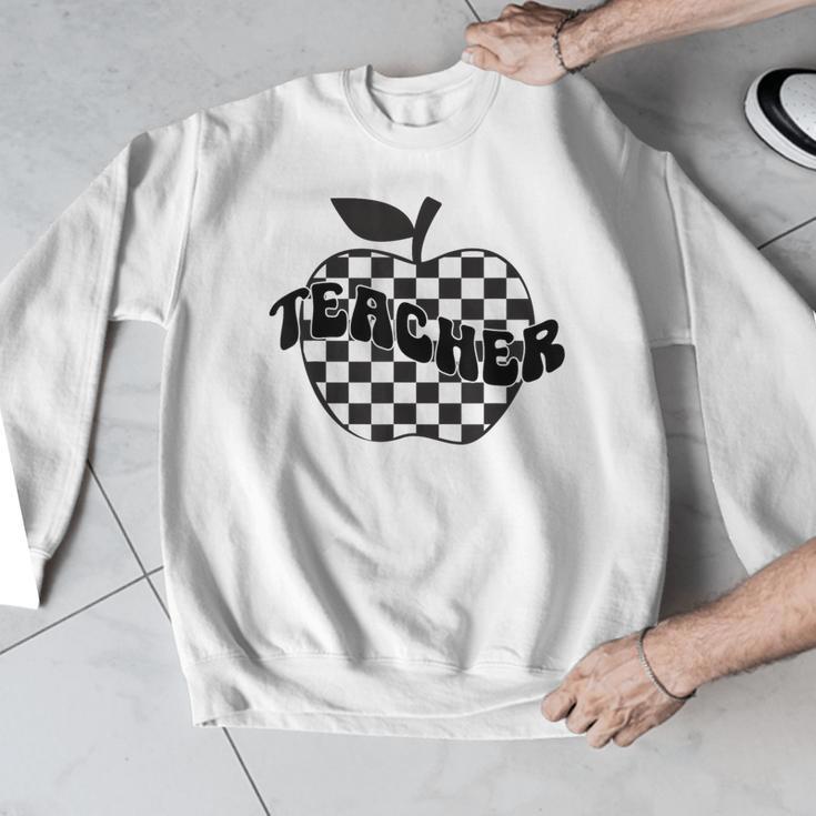 Back To School Checkered Apple Teacher Checkerboard Teacher For Men Women Girls Kids Men Graphic Sweatshirt, funny design