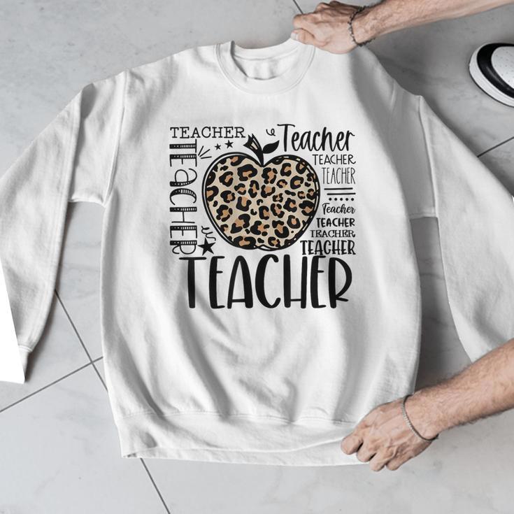 Back To School Teacher Life Apple Leopard Teacher Women Men Graphic Sweatshirt, funny design Back To School Teacher Life Apple Leopard Teacher Women Men Graphic Sweatshirt, funny design