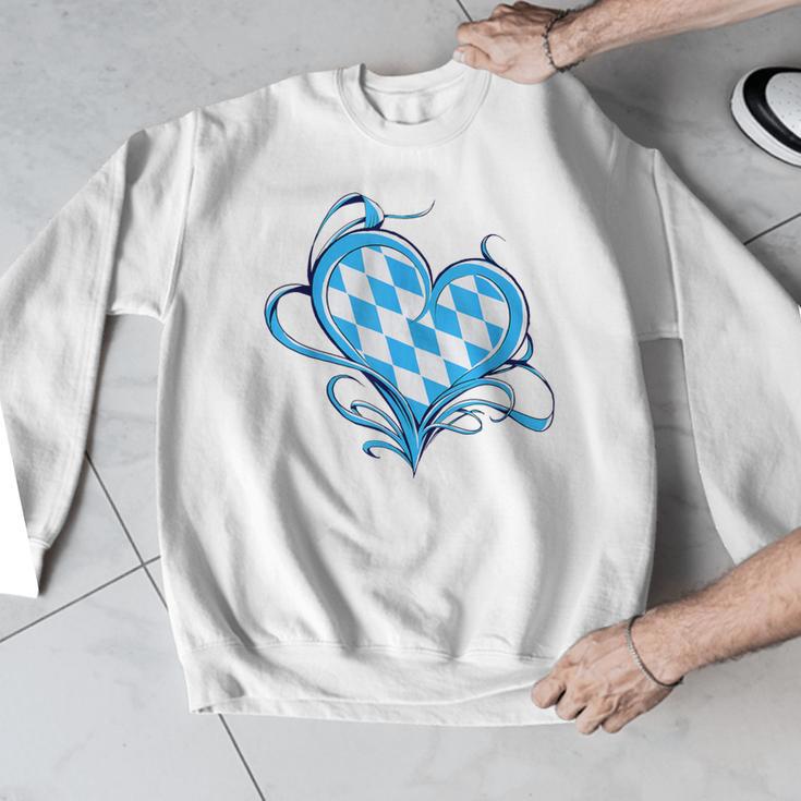 Bavarian Flag As Heart Blue Diamond Bavaria Men Graphic Sweatshirt, funny design