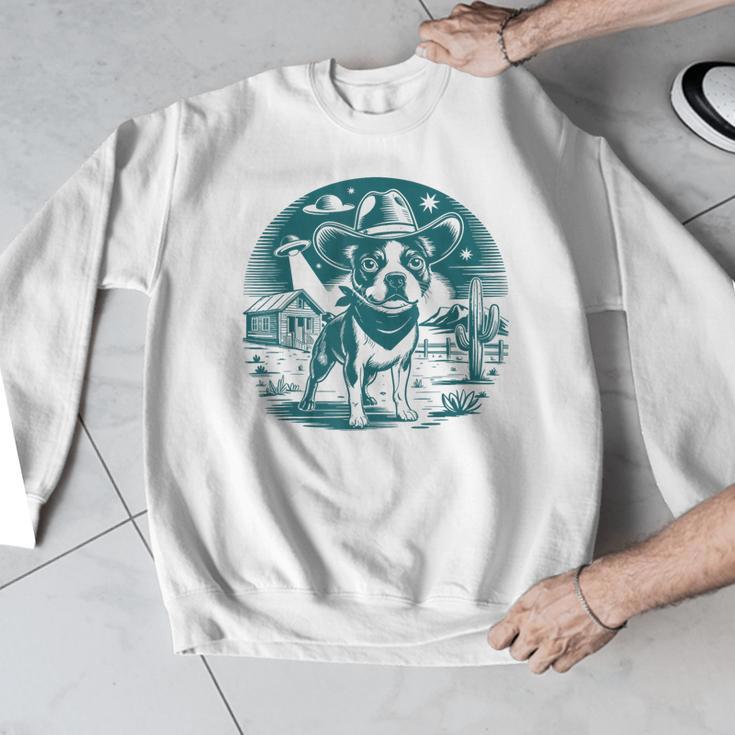 Boston Terrier Cowboy UFO Shirt Vintage Western Dog Mom Tee Men Graphic Sweatshirt, Mom Gifts, Boston Terrier Mom Gifts, funny design