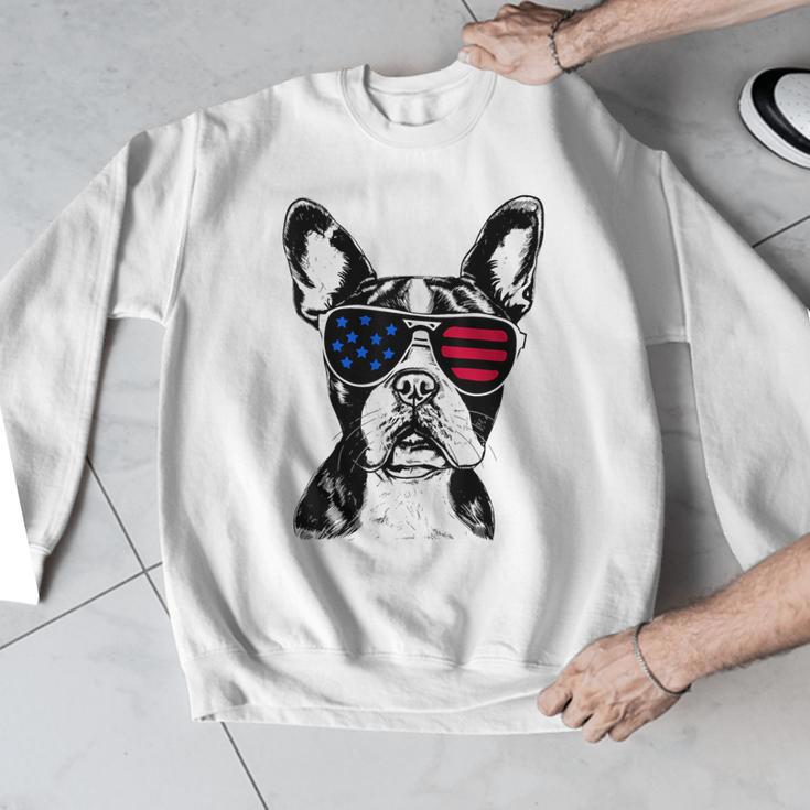 Boston Terrier Dog 4th July America USA Flag Men Women Kids Men Graphic Sweatshirt, Boston Terrier 4th Of July Gifts, funny design