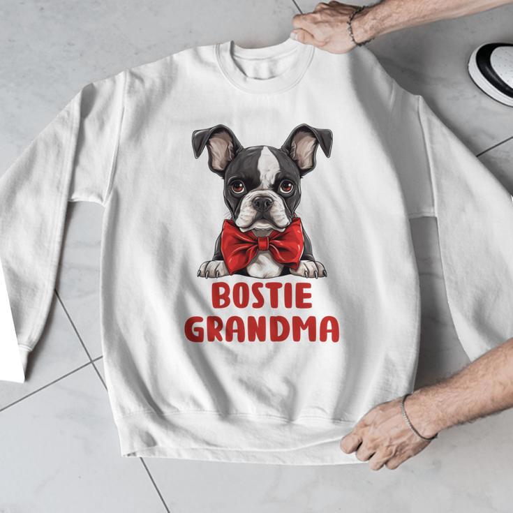 Boston Terrier Grandma Dog Lovers Puppy Bostie Owner Men Graphic Sweatshirt, funny design