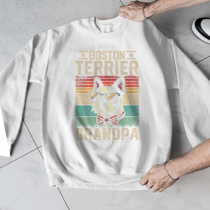 Boston Terrier Grandpa Dog Lover Father's Day Premium Men Graphic Sweatshirt, funny design