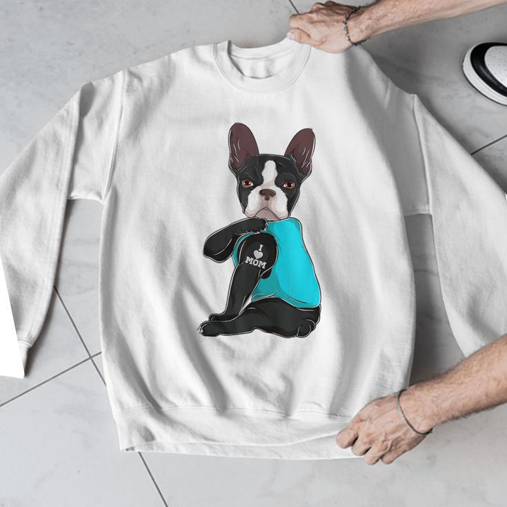 Boston Terrier I Love Mom Apparel Men Graphic Sweatshirt, Mom Gifts, Boston Terrier Mom Gifts, funny design