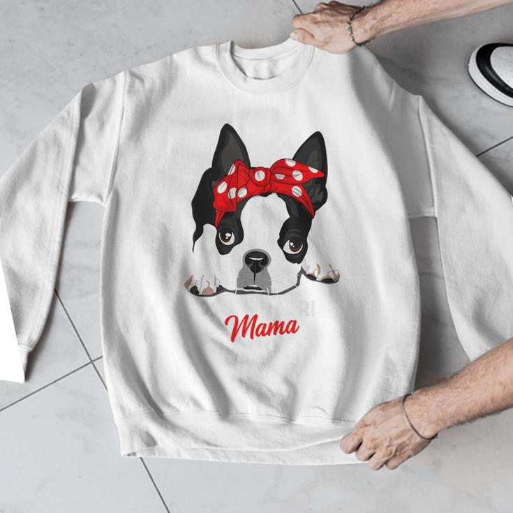 Boston Terrier Mum Dog Woman Idea Men Graphic Sweatshirt, funny design
