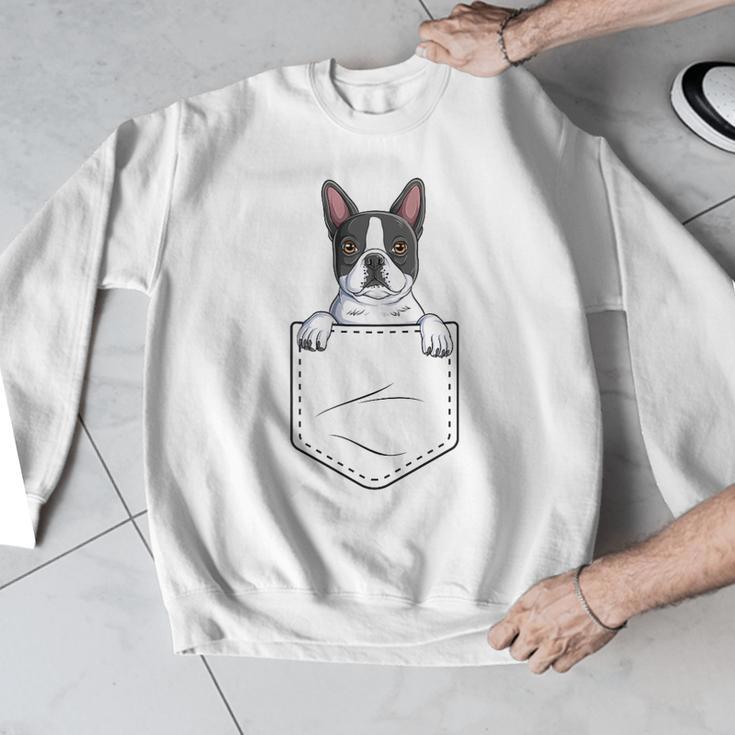 Boston Terrier In The Pocket Cute Boston Terrier Dog Lovers Men Women Girls Kids Men Graphic Sweatshirt, funny design