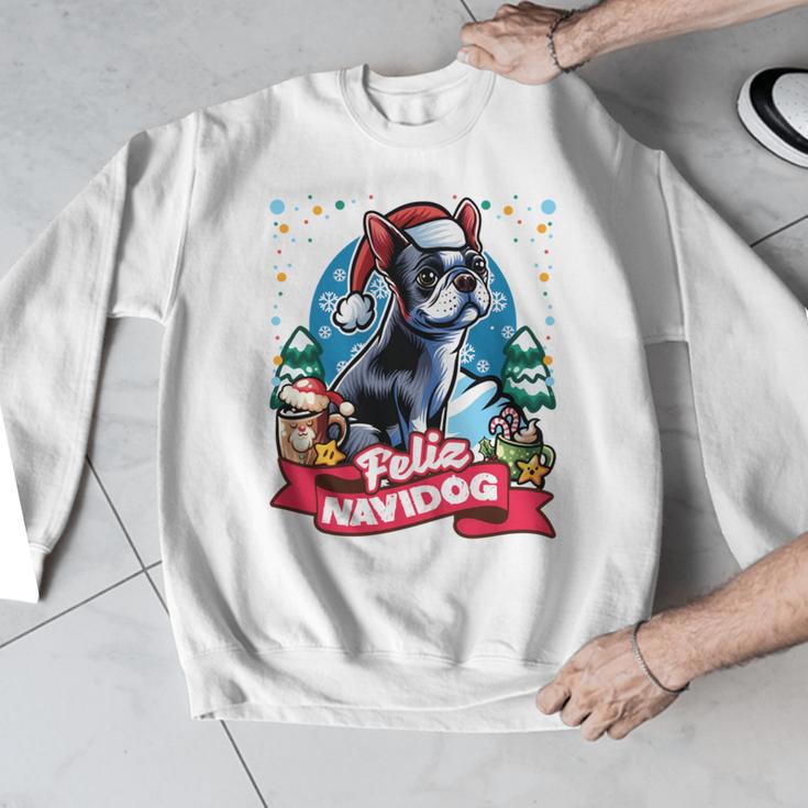 Boston Terrier Santa Claus Coffee Mug Merry Christmas Dogs Men Graphic Sweatshirt, Boston Terrier Christmas Gifts, funny design