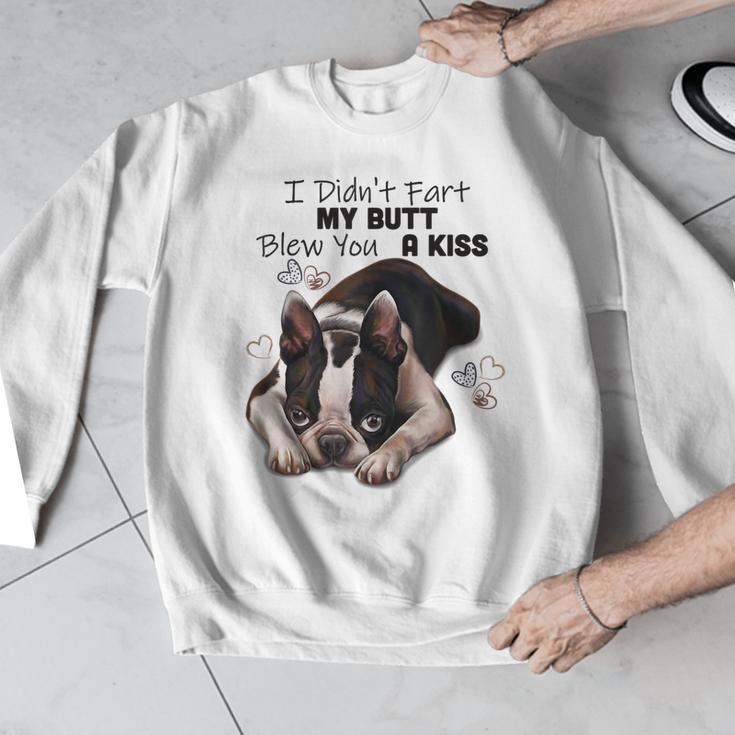 Boston Terrier Shirt I Didn't Fart My Butt Blew You A Kiss Men Graphic Sweatshirt, funny design
