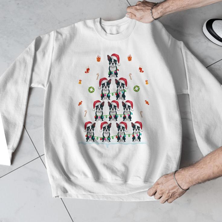 Boston Terrier Xmas Tree Lights For Men Women Boston Terrier Men Graphic Sweatshirt, funny design