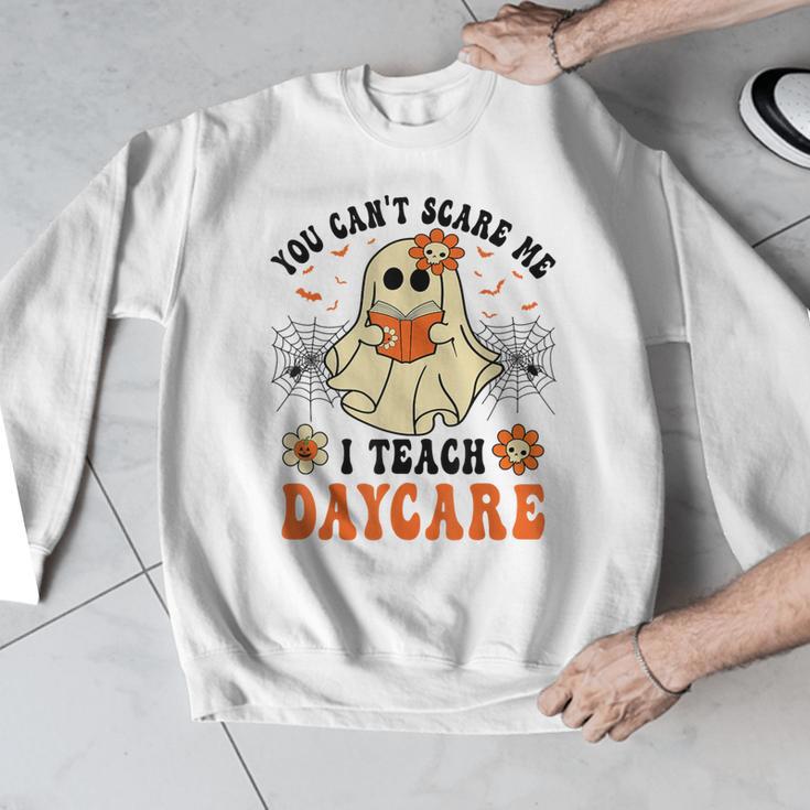 You Can't Scare Me I Teach Daycare Teacher Halloween Ghost Men Graphic Sweatshirt, funny design