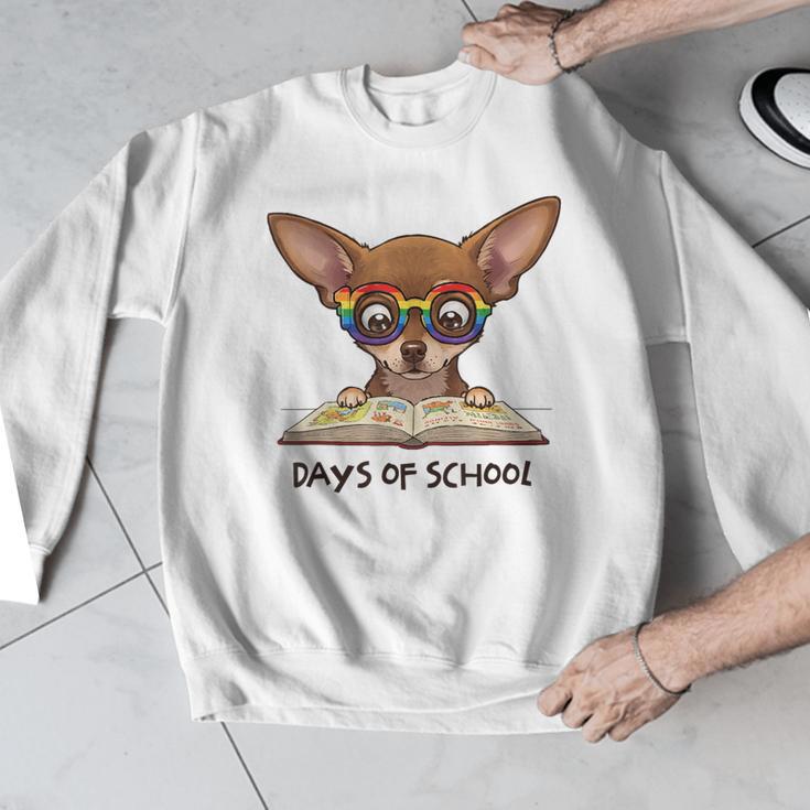 Chihuahua 100 Days Of School Rainbow Glasses Teacher Men Graphic Sweatshirt, funny design