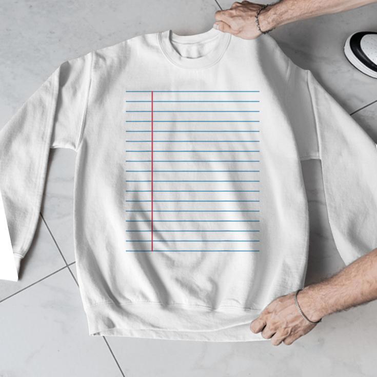 College Ruled Lined Paper Student Teacher Professor Costume Men Graphic Sweatshirt, funny design