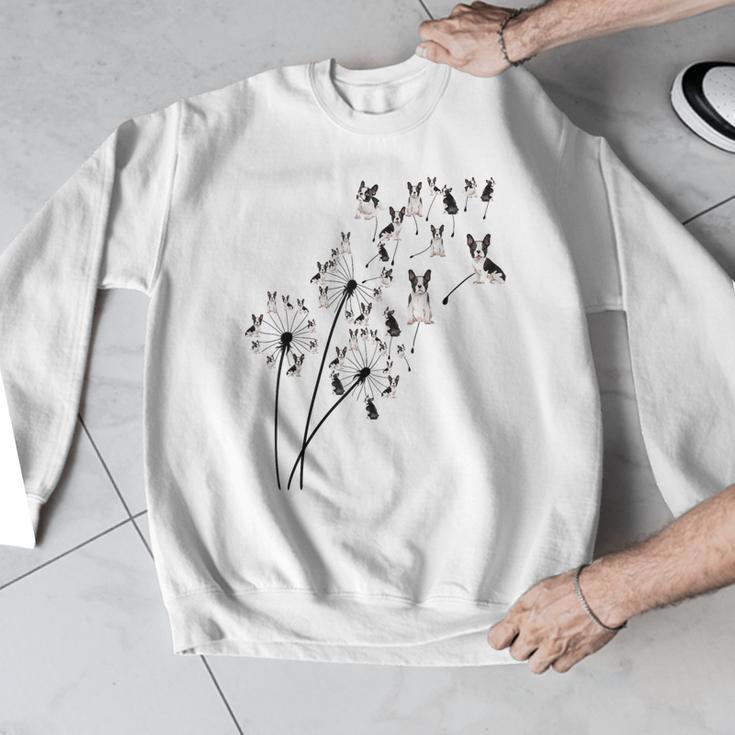 Dandelion Boston Terrier Flower Floral Bostie Tree Men Graphic Sweatshirt, funny design