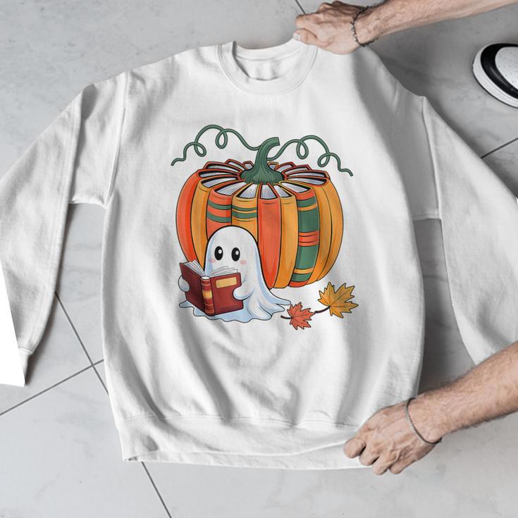 Fall Book Pumpkin Books Ghost Reading Halloween Teacher Men Graphic Sweatshirt, funny design Fall Book Pumpkin Books Ghost Reading Halloween Teacher Men Graphic Sweatshirt, funny design